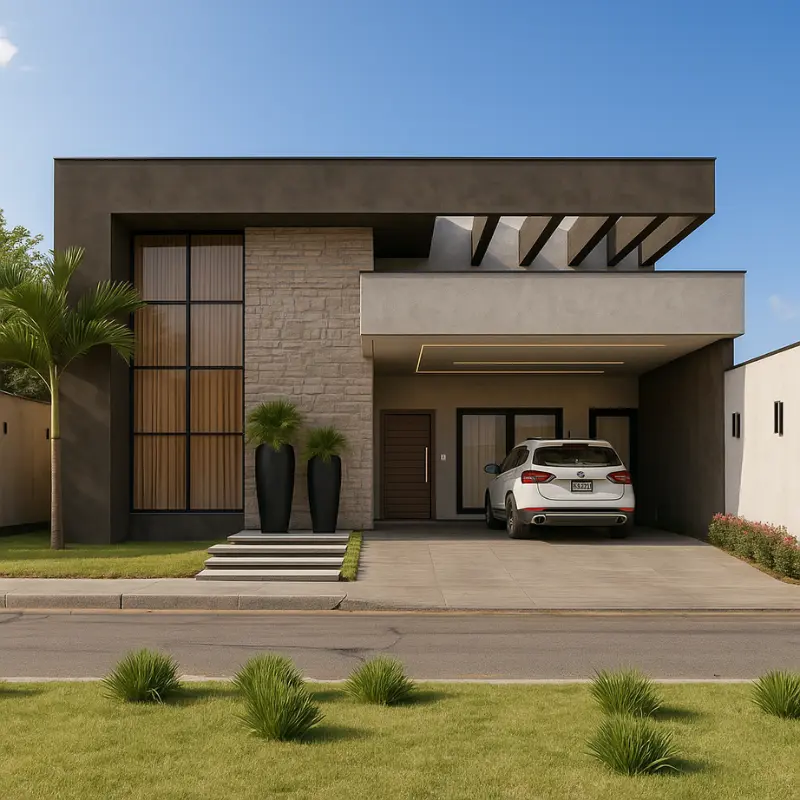 planta de casa moderna com 3 quartos