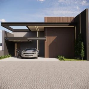 Planta de Casa com 3 Quartos