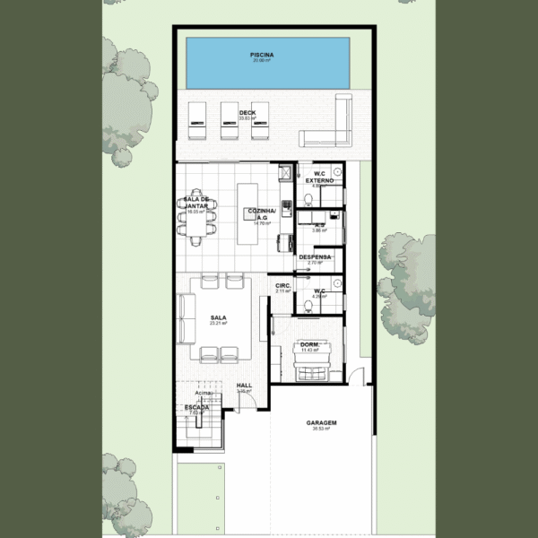 Planta Pronta | Sobrado 4 Quartos  | GM-004 - Imagem 2