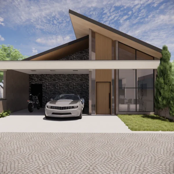 planta de casa com 3 quartos