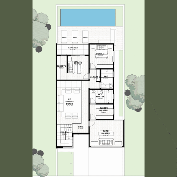 Planta Pronta | Sobrado 4 Quartos  | GM-004 - Imagem 3