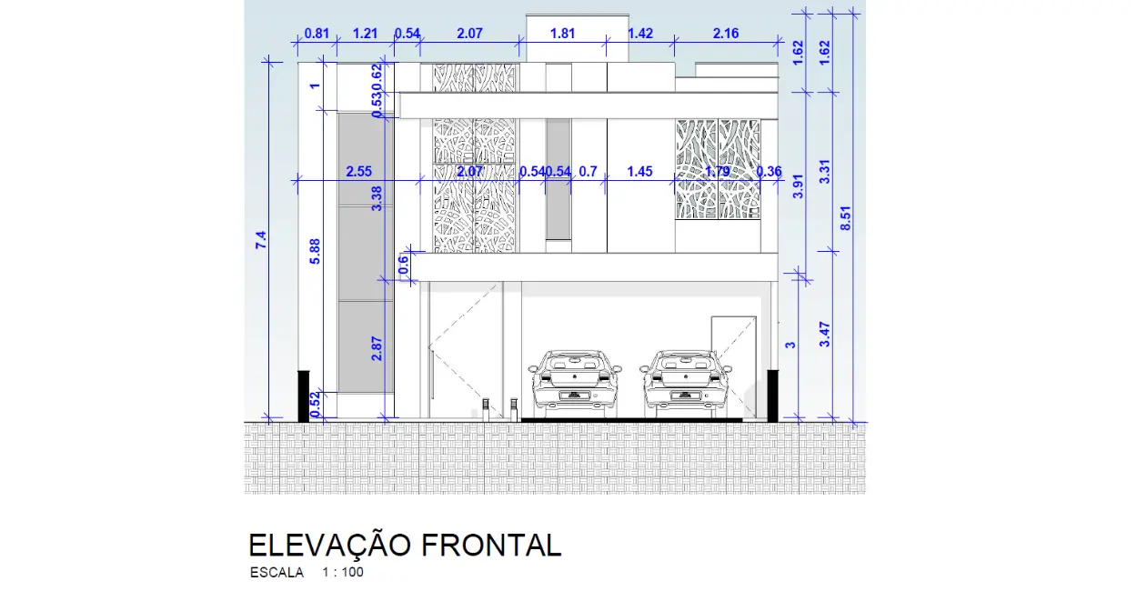 Elevação de fachada de Plantas de Casas