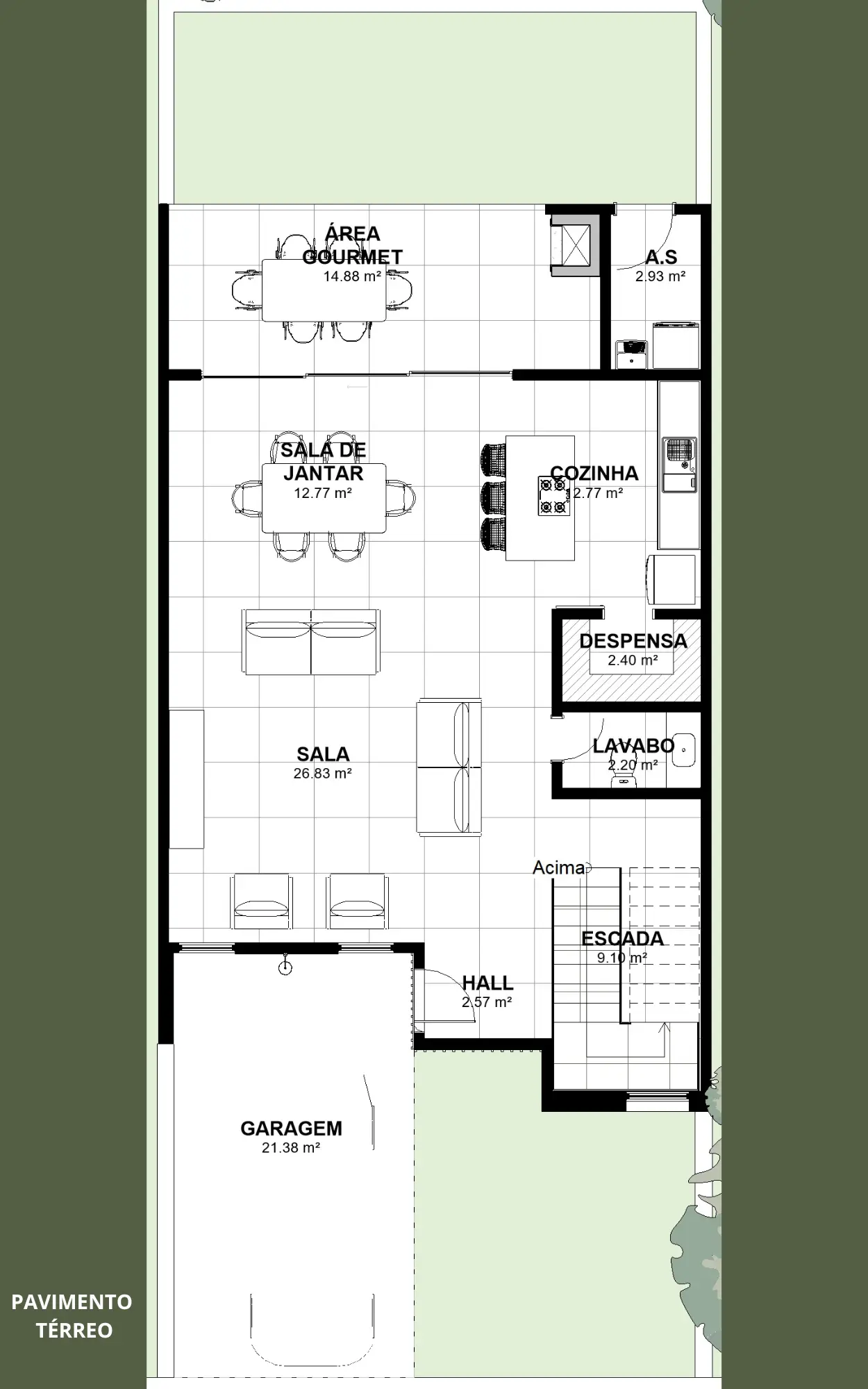 Planta Pronta Sobrado 3 Quartos