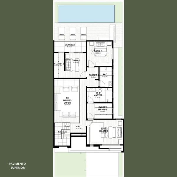 Planta Pronta | Sobrado 4 Quartos  | GM-007 - Imagem 3