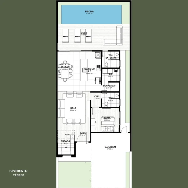 Planta Pronta | Sobrado 4 Quartos  | GM-007 - Imagem 2