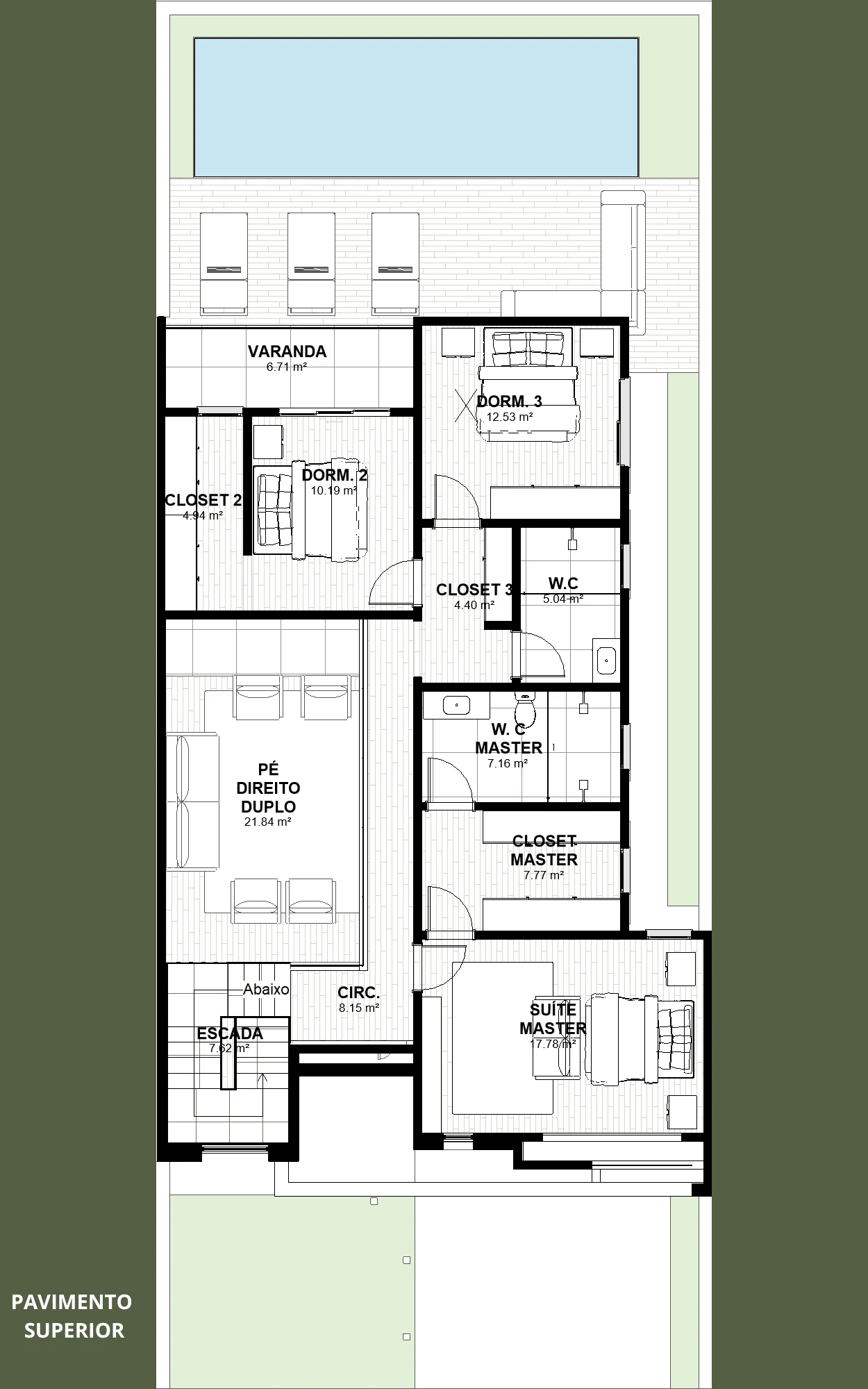 Planta Pronta de Sobrado 4 Quartos