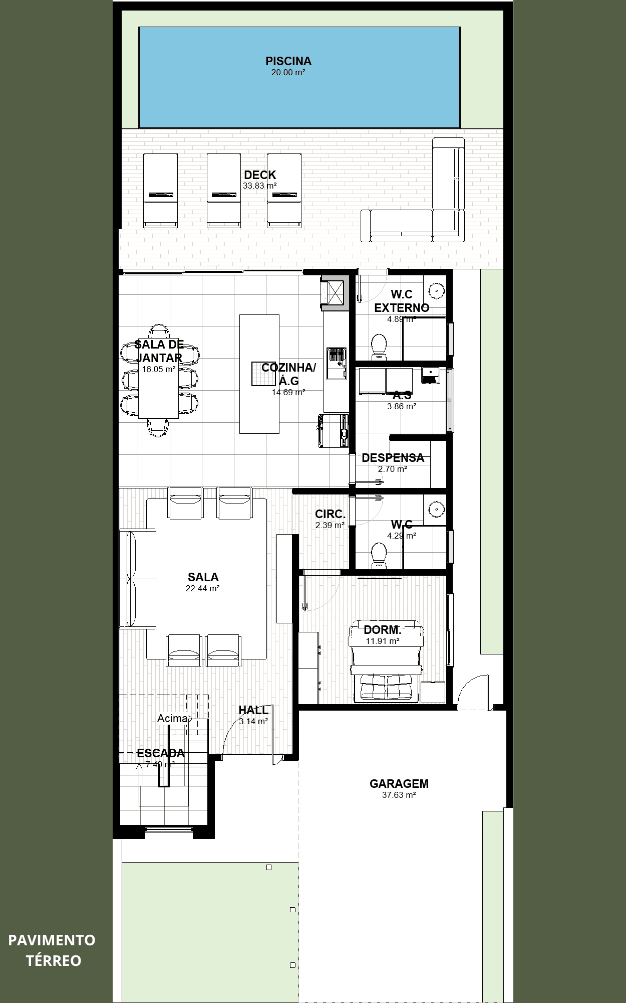 Planta Pronta de Sobrado 4 Quartos