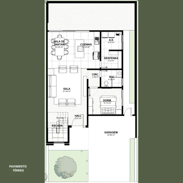 Planta Pronta | Sobrado 4 Quartos  | GM-008 - Imagem 2