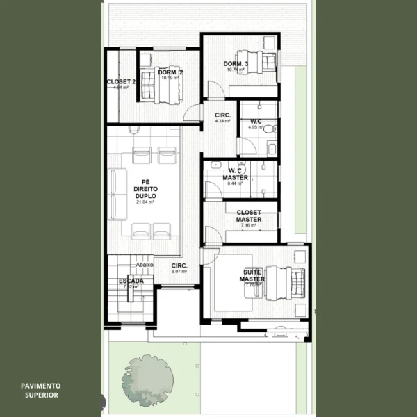 Planta Pronta de Sobrado 4 Quartos  | GM-009 - Imagem 3
