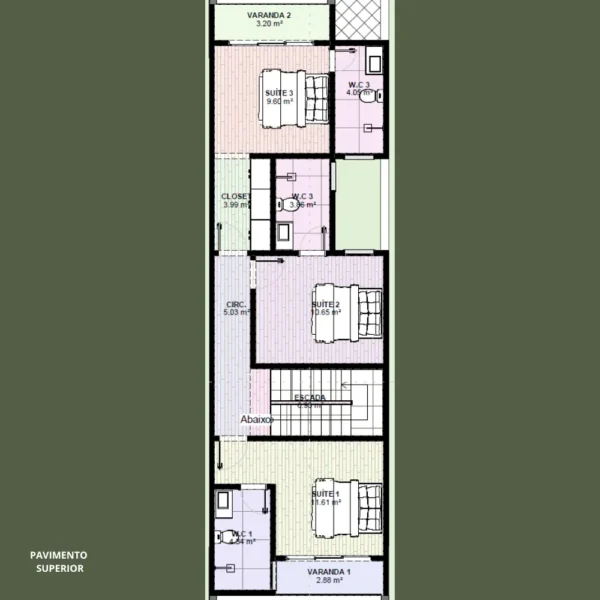 Planta Pronta de Sobrado 3 Quartos Suítes | GM-011 - Imagem 5