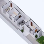 Planta de Casa 2 Quartos 1 Suíte