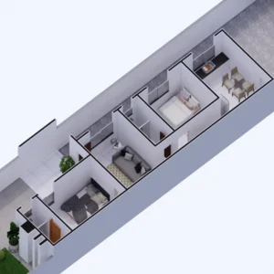 Planta de Casa 2 Quartos 1 Suíte