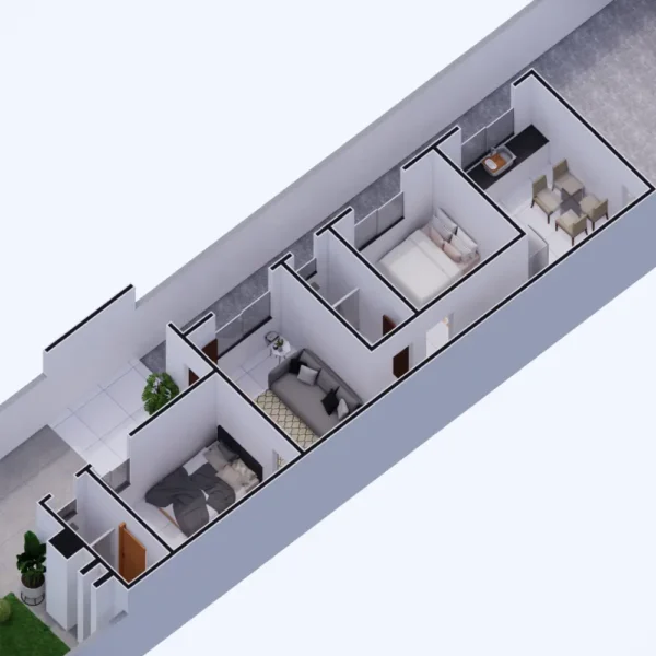 Planta de Casa 2 Quartos 1 Suíte