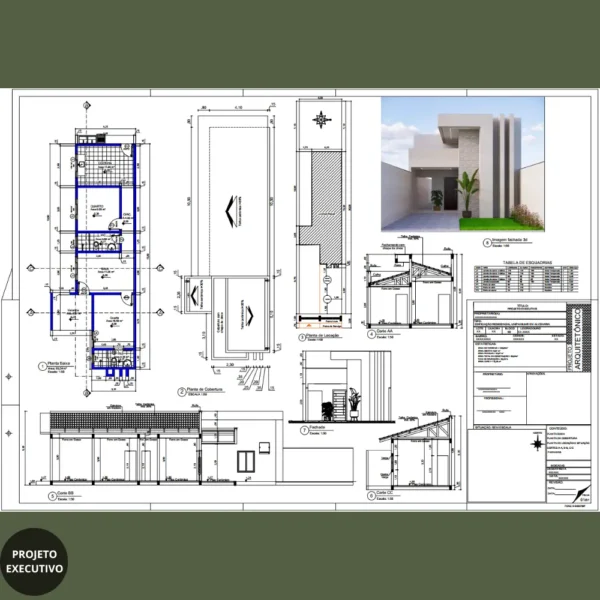 Planta de Casa 2 Quartos 1 Suíte _ RG-005