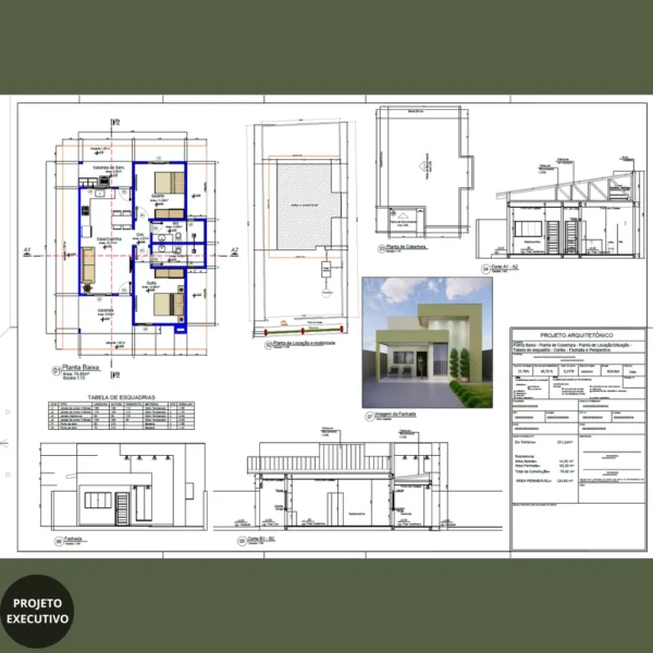 Planta de Casa com 2 Quartos Sendo 1 Suite | RG-004 - Imagem 3