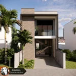 Planta de Sobrado 3 Quartos com Garagem _ GM-016