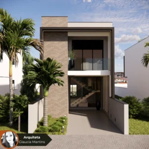 Planta de Sobrado 3 Quartos com Garagem _ GM-016