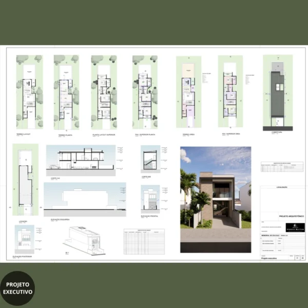 Planta de Sobrado 3 Quartos com Garagem | GM-016 - Imagem 3