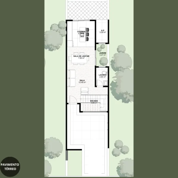 Planta de Sobrado 3 Quartos e Closet | GM-012 - Imagem 6