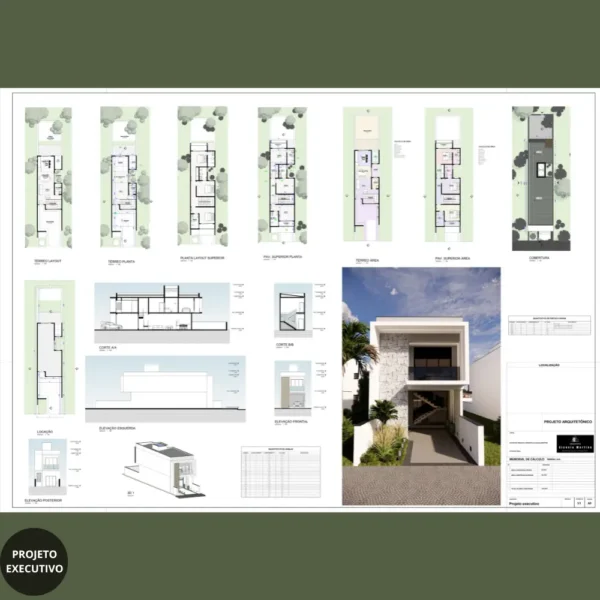 Planta de Sobrado 3 Quartos e Closet | GM-012 - Imagem 4