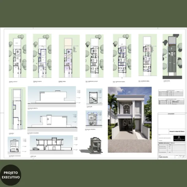 Planta de Sobrado 3 Suítes e Garagem | GM-020 - Imagem 4