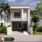 Planta de Sobrado Moderno com Quintal _ GM-021