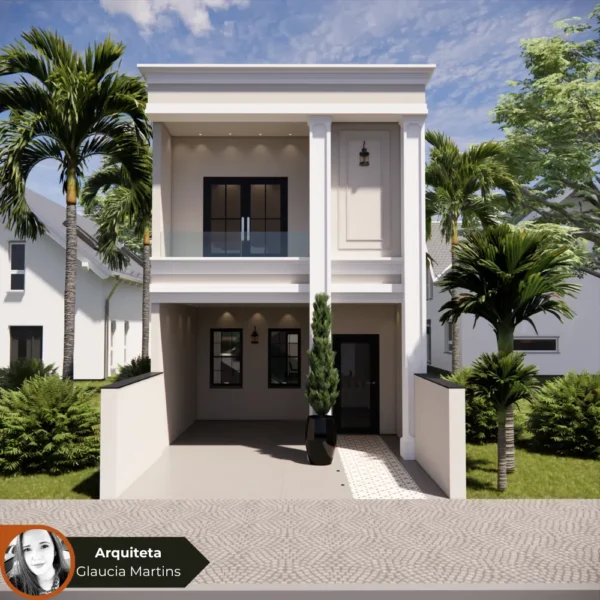 Planta de Sobrado Moderno com Quintal _ GM-021