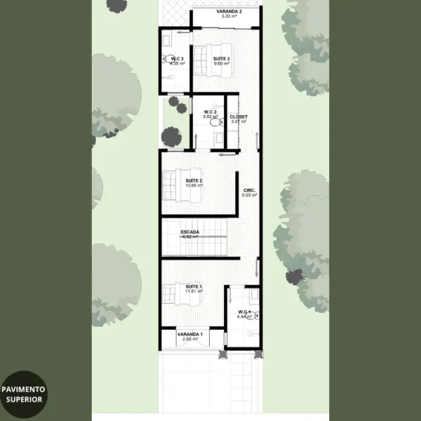 Planta de Sobrado Moderno com Quintal | GM-021 - Imagem 6