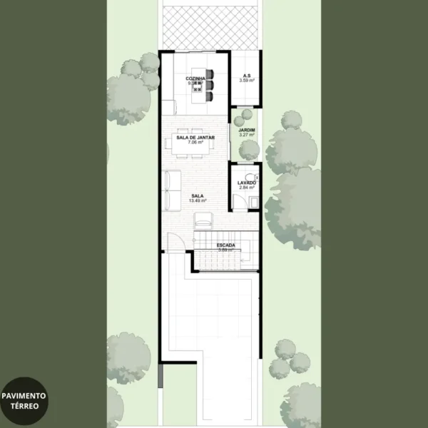 Planta de Sobrado para Terreno 5x25m | GM-013 - Imagem 6