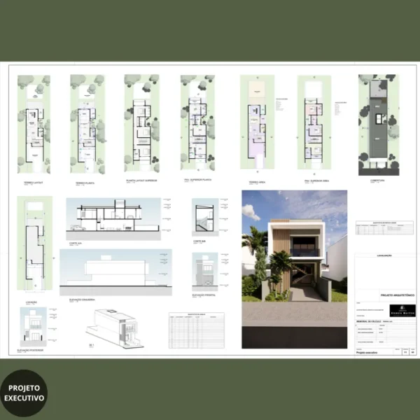 Planta de Sobrado para Terreno 5x25m | GM-013 - Imagem 3