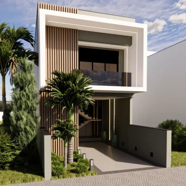 Planta de Sobrado para Terreno 5x25m | GM-013 - Imagem 2