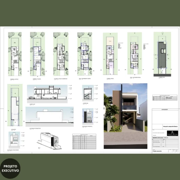 Planta de Sobrado para Terreno Estreito | GM-014 - Imagem 5