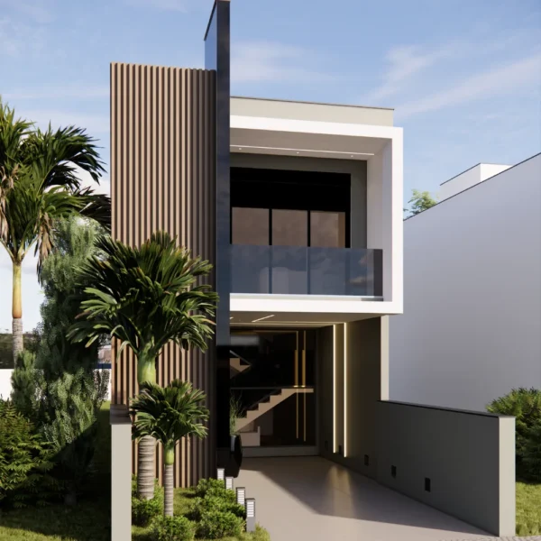 Planta de Sobrado para Terreno Estreito | GM-014 - Imagem 4