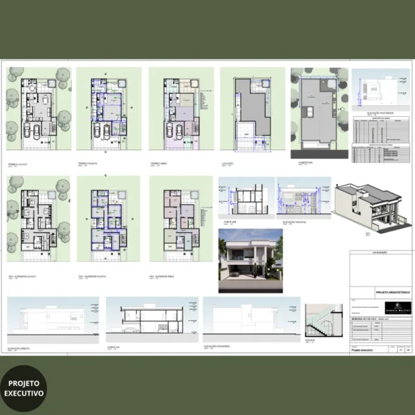 Planta de Sobrado Moderno com 4 Quartos | GM-024 - Imagem 6