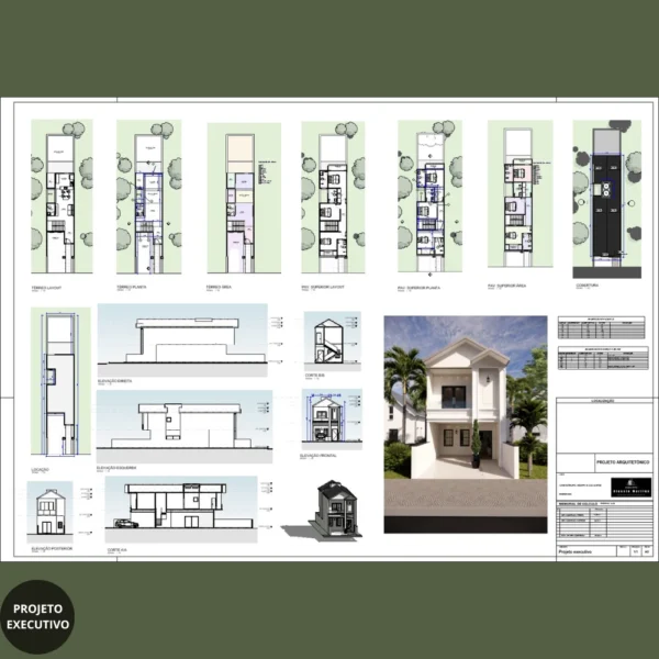 Projeto de Sobrado Otimizado com 3 Suítes | GM-022 - Imagem 5