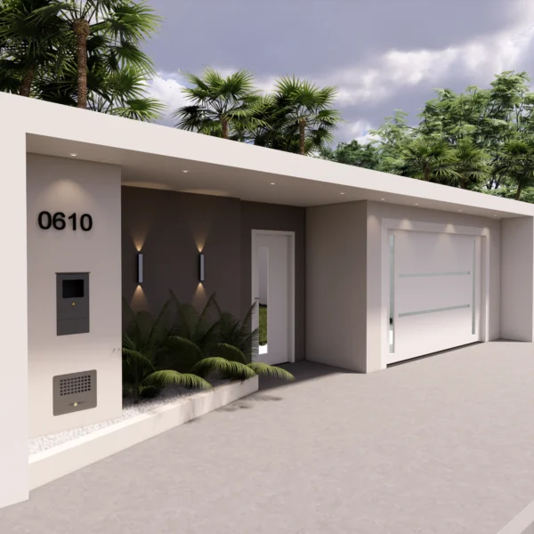 Fachada de Casa com Muro e Portão