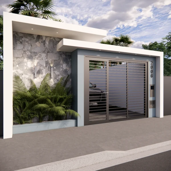 Fachada de Muro Simples e Bonito