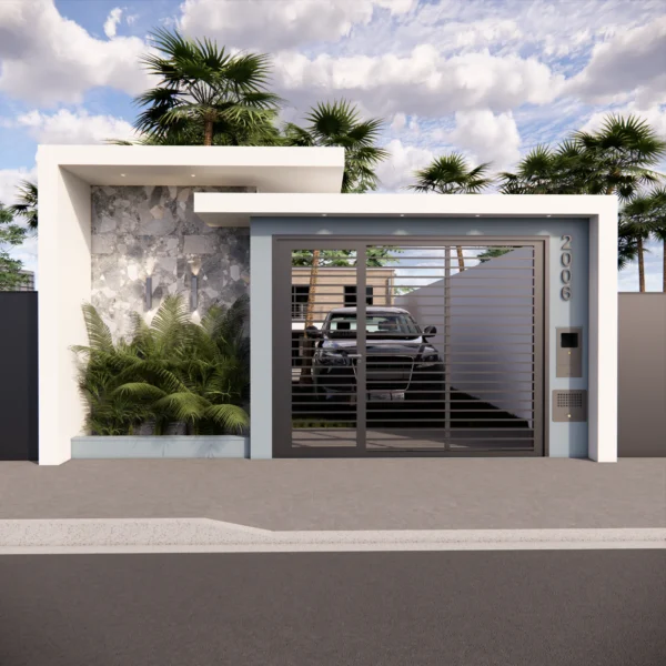 Fachada de Muro Simples e Bonito