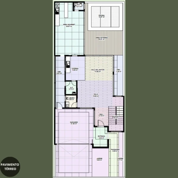 Planta Pronta de Sobrado 4 Quartos
