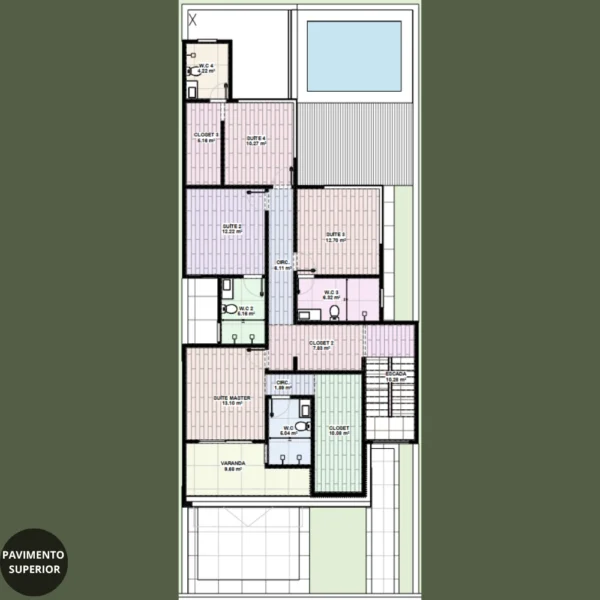 Planta Pronta de Sobrado 4 Quartos