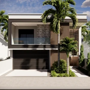 Planta Pronta de Sobrado com 4 Suítes