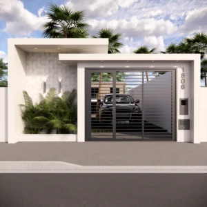 Projeto de Fachada de Muro Simples e Moderno