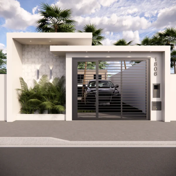 Projeto de Fachada de Muro Simples e Moderno Projeto de Fachada de Muro Simples e Moderno