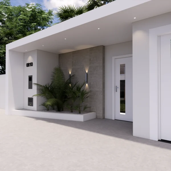 Projeto de Fachada de Muro Sofisticado