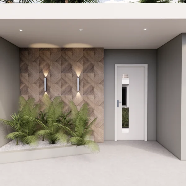 projeto de fachada de muro simples e barato