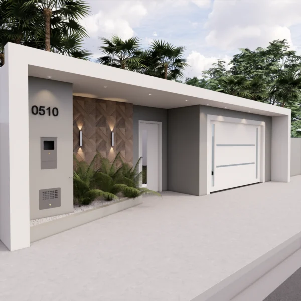 projeto de fachada de muro simples e barato